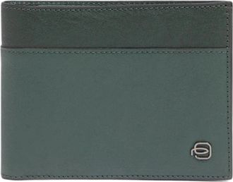 Piquadro Black Square Portemonnee met Muntvak en RFID-bescherming - Heren - Portefeuilles - Groen - ONE Size - Leer - Accessoires