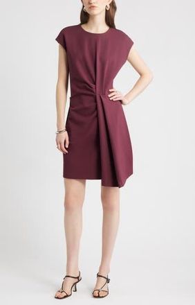 Nordstrom Pleated Ponte Minidress in Burgundy Royale at Nordstrom Rack, Size Xx-Large
