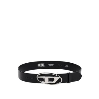 Diesel Logo Leren Riem - Dames - Riemen - Zwart - 85 CM - Leer - Accessoires