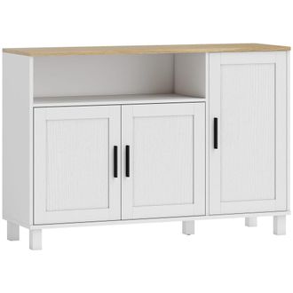 HOMCOM Aparador de sal&oacute;n 110x33x75 cm blanco