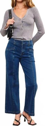 Mustard Seed Wide Leg Two Long Pocket Jeans In Blue