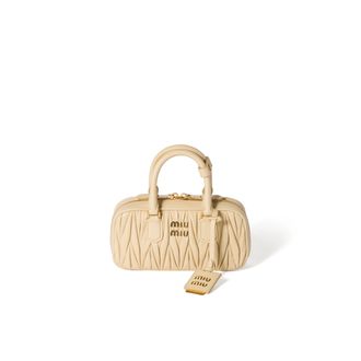 Miu Miu Arcadie Matelass&eacute; Nappa Leather Mini-bag, Woman, Soy Green