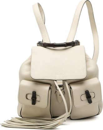 Gucci Pre-owned Gucci Leather Bamboo Tassel Backpack Unisex 370833 493075