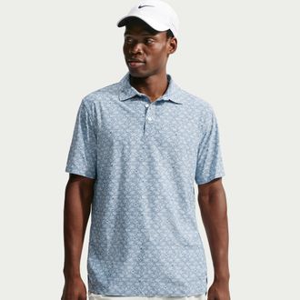 Nike Mens Tailored Performance Microprint Golf Polo in Blue | IO0728-440