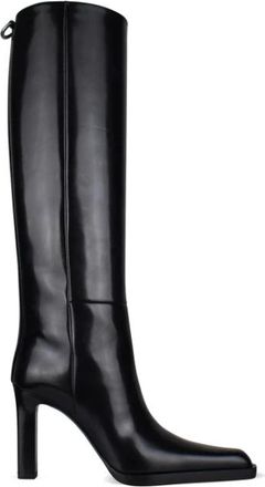 Saint Laurent Nina Boots - Dames - Laarzen met Hak - Zwart - 37 EU - Leer - Schoenen