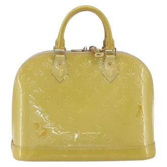 Louis Vuitton Alma Monogram Vernis Beige Patent_Leather Handbag (Pre-Owned)
