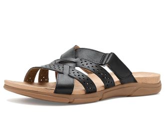 Easy Spirit Melinna Womens Sandals Black Leather : 7.5 W (D), Synthetic