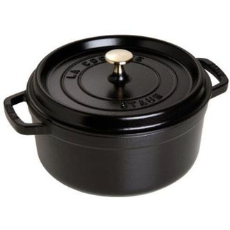 Staub La Cocotte 28cm Round, Black, Cast Iron