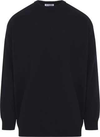 Jil Sander Paneled Jumper - Heren - Ronde hals truien - Blauw - L - Truien & Vesten