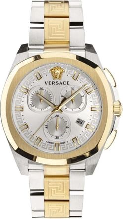 Versace Chrono Geo Bicolor Horloge - Heren - Horloges - Geel - ONE Size - Accessoires