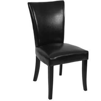 Hhg Non utilizzato] Set 2x sedie retrò eleganti Chesterfield ecopelle sala pranzo 62x50x93cm nero piedi scuri