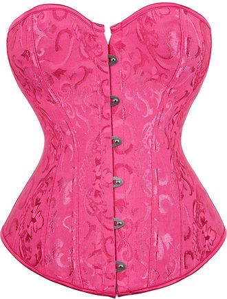 Generic Gothic Brocade Corset for Women Ladies Bridal Lingerie Basque Bustiers Lace up Boned Overbust Tummy Control Waist Trainer Renaissance Shapewear Sexy V