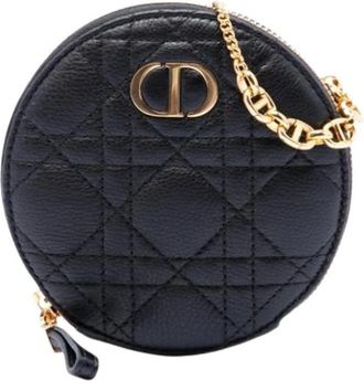 Dior Pre-owned Caro Pouch - Dames - Vintage Mini Tas - Zwart - ONE Size - Leer - Vintage