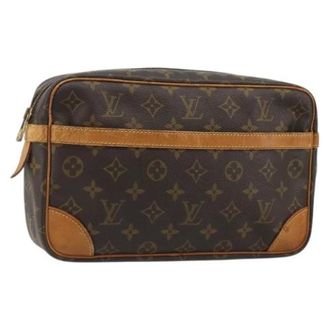 Louis Vuitton Pre-owned Monogram Clutch Bag - Dames - Pre-owned - Bruin - Maat: ONE Size Leer