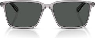 Brooks Brothers 57mm Rectangular Sunglasses in Grey /Dark Grey Solid at Nordstrom