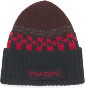 Marni Hat Knit Wool Clzc0187q0.Ufh101 J2r92 Wine