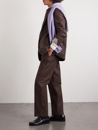 Drake's Western Games Pleated Cotton-Twill Suit Trousers
