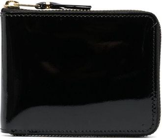 Comme Des Garçons patent leather zipped wallet - unisex - Patent Calf Leather - One Size - Black