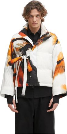 Yohji Yamamoto Jassen, Heren, Veelkleurig, M, Leer, AOP Puff Jacket