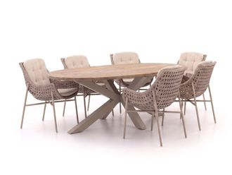 Manifesto Furniture Manifesto Novara/ROUGH-Y Ellips 240cm dining tuinset 7-delig