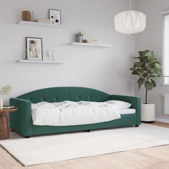 vidaXL Vidaxl - Furniture Limited - Sof&aacute; Cama Sin Colch&oacute;n Terciopelo Verde Oscuro