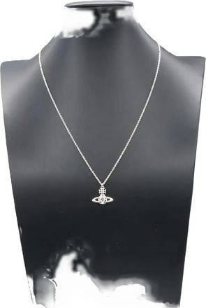 Vivienne Westwood 2020s Orb-pendant necklace - unisex - Brass/glass - One Size - Silver