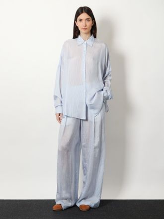 Dries Van Noten Camicia Casia in cupro con motivo a righe - DRIES VAN NOTEN - gender_Woman