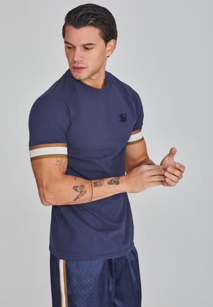 Siksilk Mens Navy Tech T Shirt S