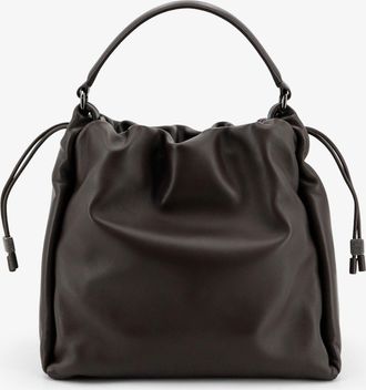 Brunello Cucinelli Womens Shoulder Bag Mellow Leather Brown