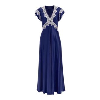 Alberta Ferretti Alberta Ferretti, Maxi Dresses, female, Blue, Size: XL Satin Maxi Dress