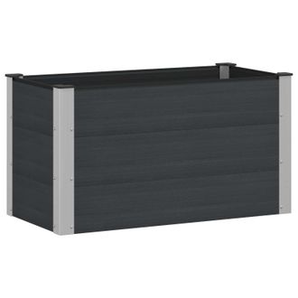 vidaXL Arriate Elevado Negro 100 X 50 X 54 Cm Wpc Y Aluminio Vidaxl