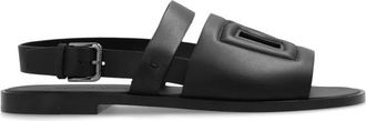 Dolce & Gabbana Leren sandalen - Heren - Sandalen - Zwart - 42 1/2 EU - Leer - Schoenen