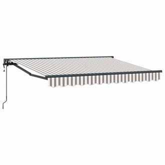 vidaXL Toldo Retr&aacute;ctil El&eacute;ctrico Gris Claro Y Blanco. 3,5 X 2 M Vidaxl