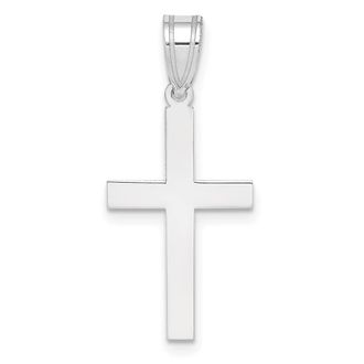 Diamond2Deal 14k White Gold Polished Cross Pendant