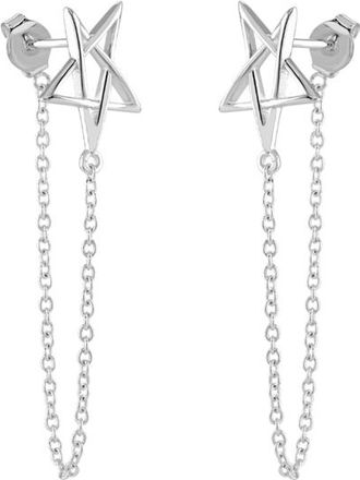 Lucy Quartermaine Sol Star Loop Earrings in Sterling Silver at Nordstrom
