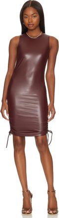 Steve Madden Rochester Mini Dress Womens Burgundy Ruched Tie Hem JDM1128