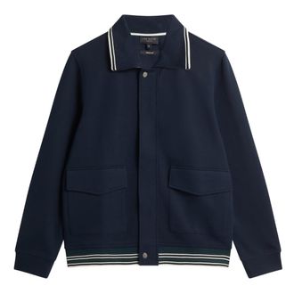 Ted Baker Mall Marineblauwe Jas Met Verborgen Sluiting
