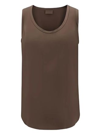 Brunello Cucinelli curved-hemline tank top - Brown