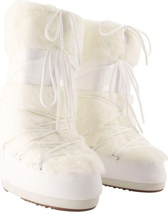 Moon Boot Womens Icon Boots - Moon Synthetic White Shoes