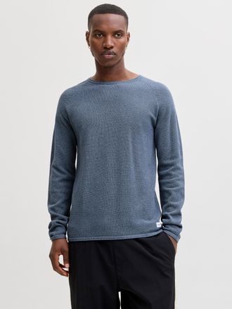Jack & Jones Rundhalspullover JACK & JONES JJEHILL KNIT CREW NECK NOOS, Herren, Gr. XL, blau mirage, Strick, Obermaterial: 100% Baumwolle, unifarben, regular fit t
