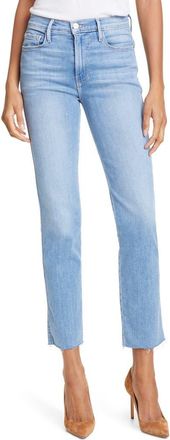 Frame Denim Le Sylvie High Waist Raw Hem Straight Leg Jeans in Overdrive at Nordstrom Rack, Size 32