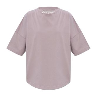 Palm Angels T-Shirts, female, Purple, Size: M Logo-Printed T-Shirt