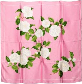 Chanel Pre-owned Scarves, female, Pink, Size: ONE SIZE Pre-owned Vintage Silk Scarf