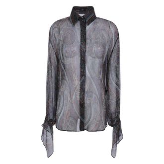 Etro Zijden overhemd met paisley-patroon - Dames - Blouses & Shirts - Veelkleurig - Maat: S Zijde