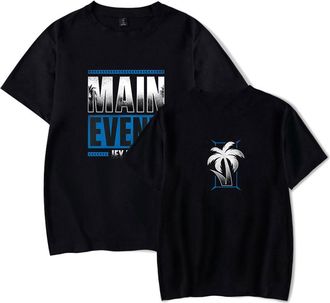 Generic Jey USO Main Event Print T-Shirt Men Women O-Neck Fashionable Short Sleeve (Black,XXL)