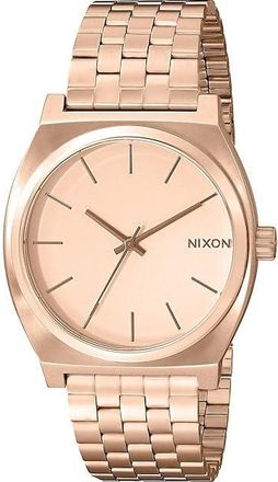 Nixon Time Teller Mens Watches All Rose Gold, Leather/Stainless Steel