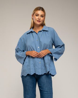 Tantra Oversized blouse met borduurwerk op de mouwen