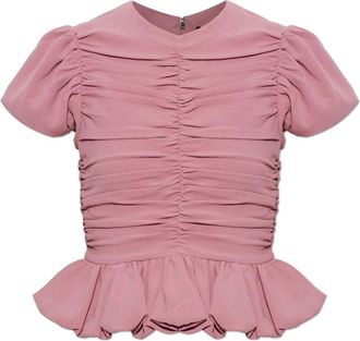 Rotate Gedrapeerde Top - Dames - Blouses - Roze - S - Polyester - Overhemden