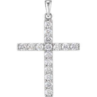 Diamond2Deal 14k Gold 1/4ct Lab-Grown Diamond Cross Pendant