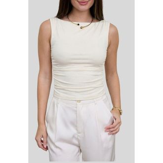 Blu Pepper Boat Neck Sleeveless Top in Ivory at Nordstrom Rack, Size Medium